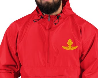 Marine Recon SCUBA Bubble and Jump Wings Emblem – Gold Military Parachutist Diver Insignia Embroidered Champion Packable Jacket