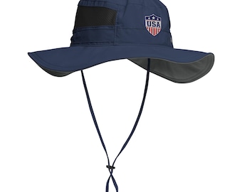 USA Shield Crest | Patriotic USA Badge | American Pride Embroidered Columbia booney hat