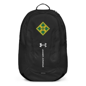 May include: Black Under Armour backpack with a green and yellow emblem. The backpack has a top handle, side mesh pocket, and the Under Armour logo in white. The backpack is designed with a Storm feature.