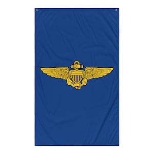 Naval Aviator Aviation Wings – US Navy Pilot Badge | Military Flight Emblem Flag