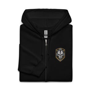 Ghost Operator Skull Emblem Tactical Military Morale Design Embroidered Hoodie