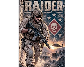 Marine Raider Wall Art | Special Operations Military Print | Tactical Warrior Decor | Echo Valor Poster