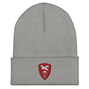 WW2 Army Airborne Glider Command Emblem Embroidered Cuffed Beanie