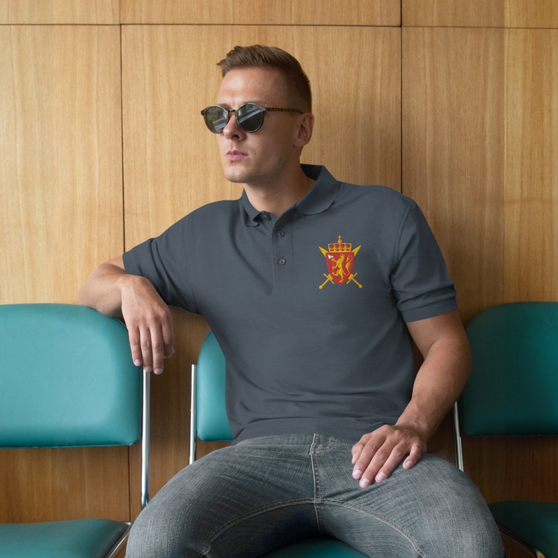 Norwegian Armed Forces Coat of Arms Embroidered Men's Premium Polo