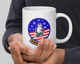 F-14 Tomcat Felix Gunfighter Patch White glossy mug