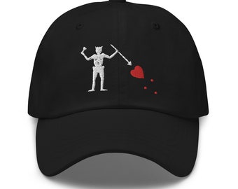 Blackbeard Pirate Flag Embroidered Dad Hat – Jolly Roger Skull