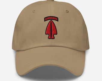 USASOC Airborne Patch - U.S. Army Special Operations Command - Elite Military Airborne Embroidered Dad hat