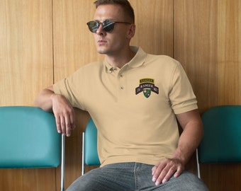 75th Ranger Regiment Embroidered Polo - Military Scroll Tab