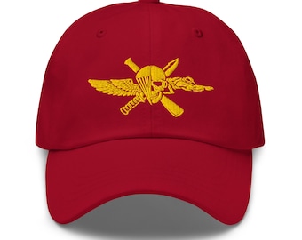 Emblema USMC Recon Jack – Insignia de la Fuerza de Reconocimiento de la Infantería de Marina, Calavera, Buzo Aerotransportado, Gorra de Papá Bordada