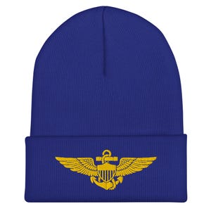Alas de Aviador Naval – Insignia de Piloto de la Armada de los EE. UU. / Emblema de Vuelo Militar, Gorro con Puño Bordado