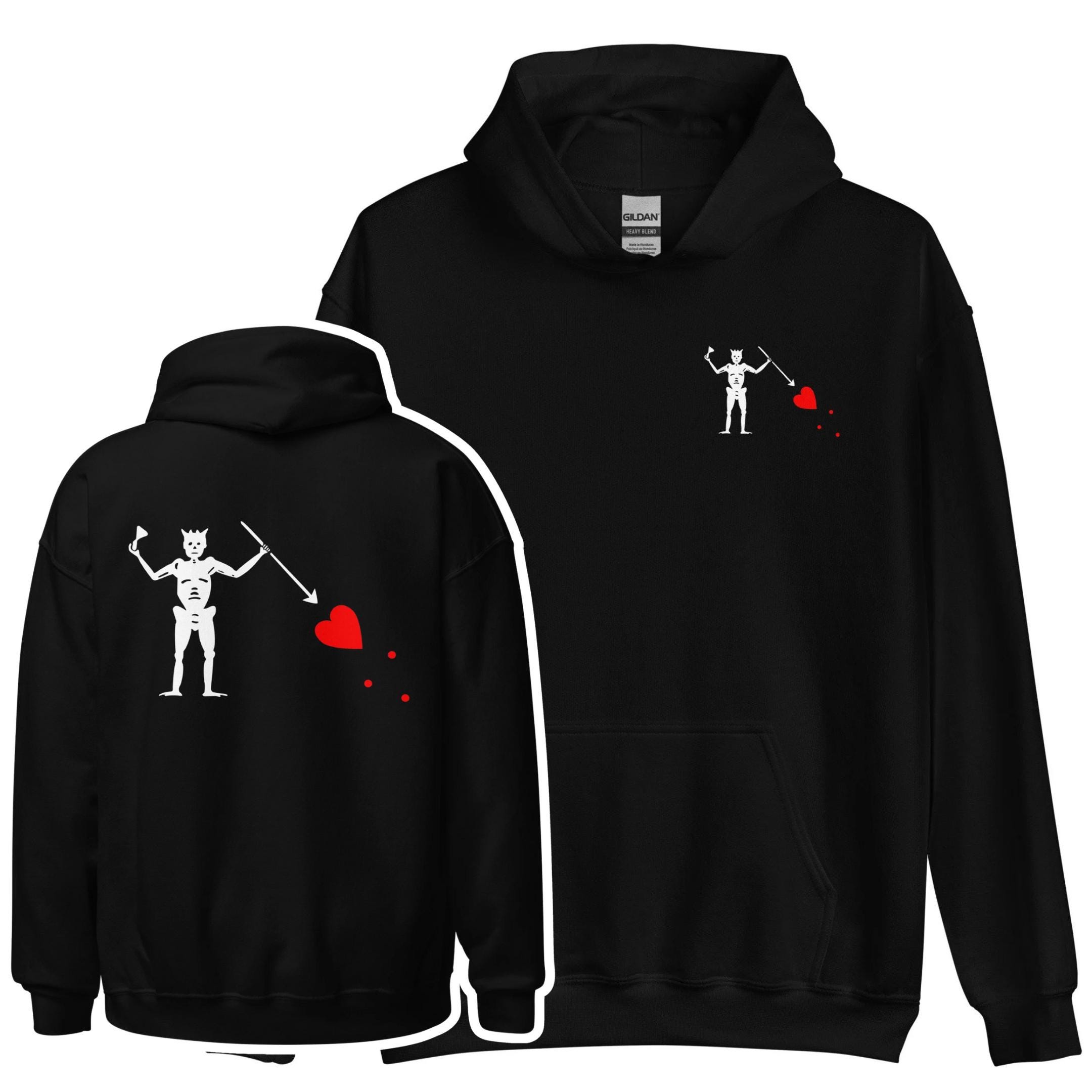 Felpa Con Cappuccio Pirata: Teschio Jolly Roger E Spade, Halloween Costume