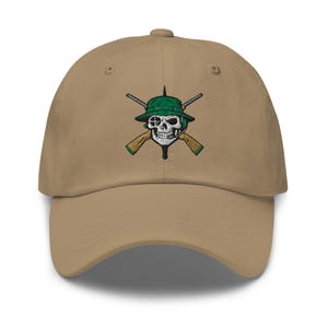 Embroidered Scout Sniper Dad Hat – Skull, Boonie Hat, Crossed Rifles