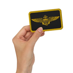 Naval Aviator Aviation Wings – US Navy Pilot Badge | Military Flight Emblem Embroidered patches