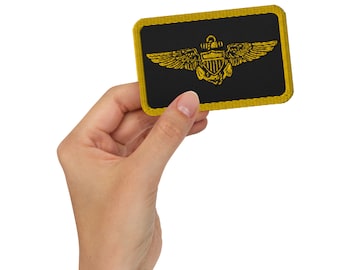 Naval Aviator Aviation Wings – US Navy Pilot Badge | Military Flight Emblem Embroidered patches