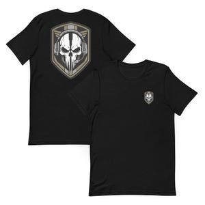 Ghost Operator Skull Emblem Tactical Military Morale Design Unisex T-shirt