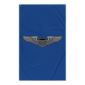 Asas de Piloto da USAF – Bandeira com o Distintivo de Aviador da Força Aérea dos Estados Unidos