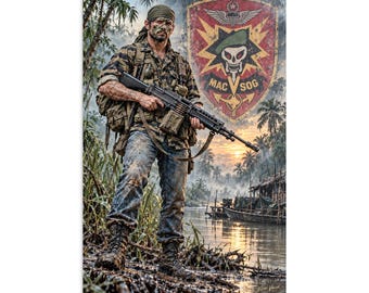 MACV-SOG Inspired Vietnam Operator Poster | Mekong Delta Special Operations Art | Echo Valor Poster