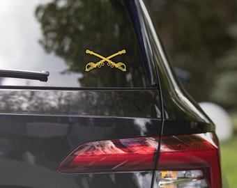 U.S. Army Cavalry Emblem – Crossed Sabers Military Design – Historic Cav Symbol Bubble-free stickers