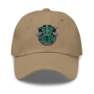 Stemma del 10° gruppo delle forze speciali - Toppa con berretto verde De Oppresso Liber / Emblema delle operazioni speciali dell&#39;esercito americano, cappello da papà ricamato