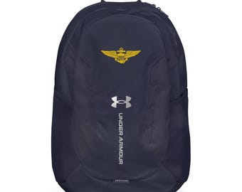 Naval Aviator Aviation Wings – US Navy Pilot Badge | Military Flight Emblem Embroidered Under Armour® Backpack