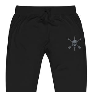 We Defy Army Special Forces | Nous Defions Skull Crossed Arrows Dagger Embroidered Unisex fleece sweatpants