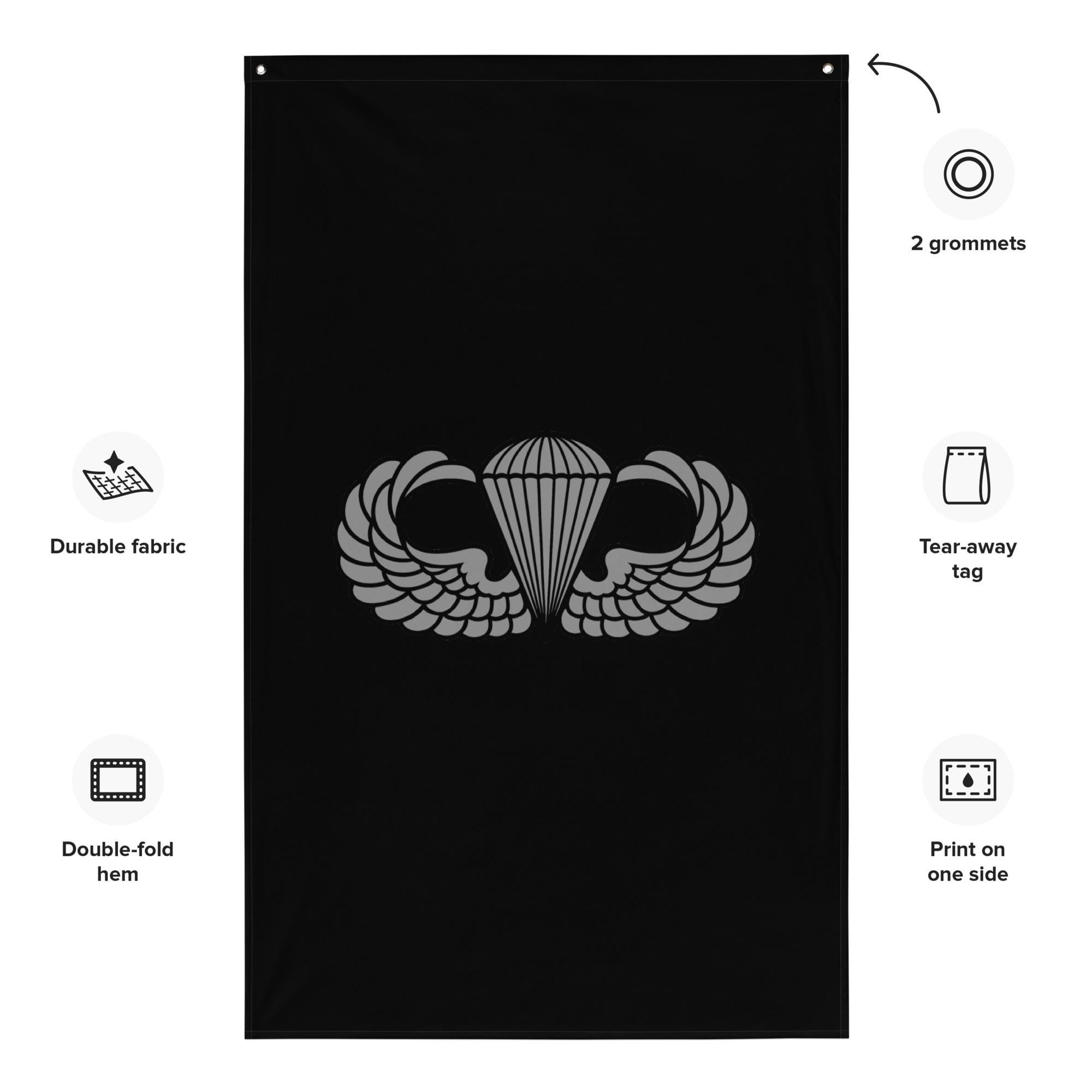 US Army Basic Parachutist Jump Wings – Airborne Badge Flag - Etsy