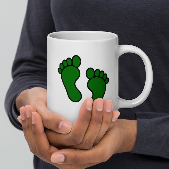 alien head coffee mug Alien on Green Stoneware 14oz Mug