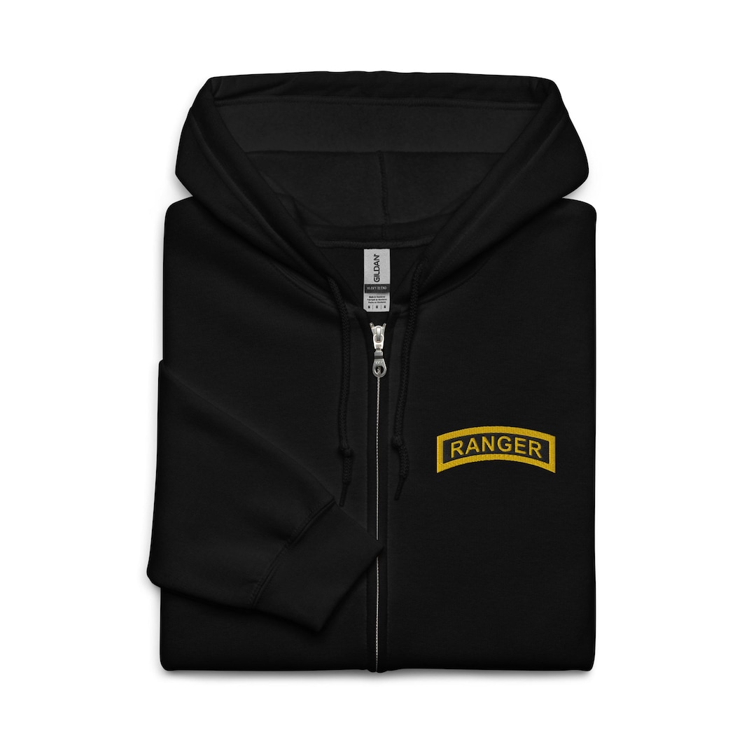 US Army Ranger Tab Embroidered Zip Hoodie – Special Operations Emblem ...