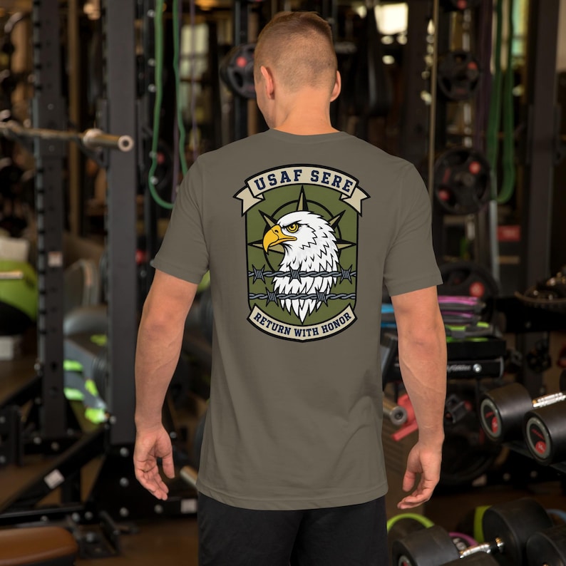 Emblema SERE de la USAF – Regreso con Honor Diseño de Parche Militar / Insignia de Supervivencia, Evasión, Resistencia y Escape Camiseta imagen 6