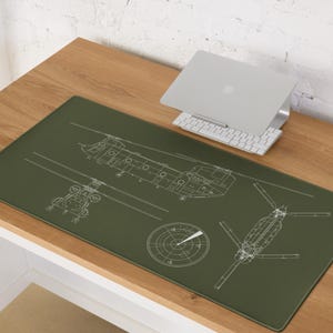 Tapis de bureau pour hélicoptère CH-47 Chinook – Ingénierie aéronautique, tapis de souris de jeu