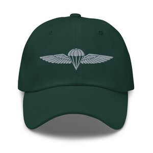 Men's Army Airborne Paratrooper Wings Baseball Cap - Washed Cotton Beige, 7 3/8 Size
