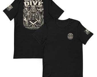 Does Not Dive Well With Others | Black Water Dive Rescue Design | Dark Diver Humor Unisex t-shirt