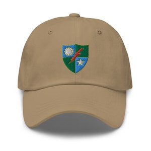 Sombrero de papá bordado con escudo del batallón de guardabosques 75 del ejército