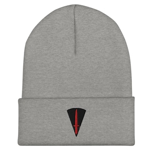 British All Arms Commando Course (AACC) Commando Dagger Badge Embroidered Cuffed Beanie