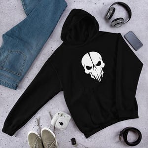 Ghost Skull Unisex Hoodie: Soft Spun Yarn, Cozy Style