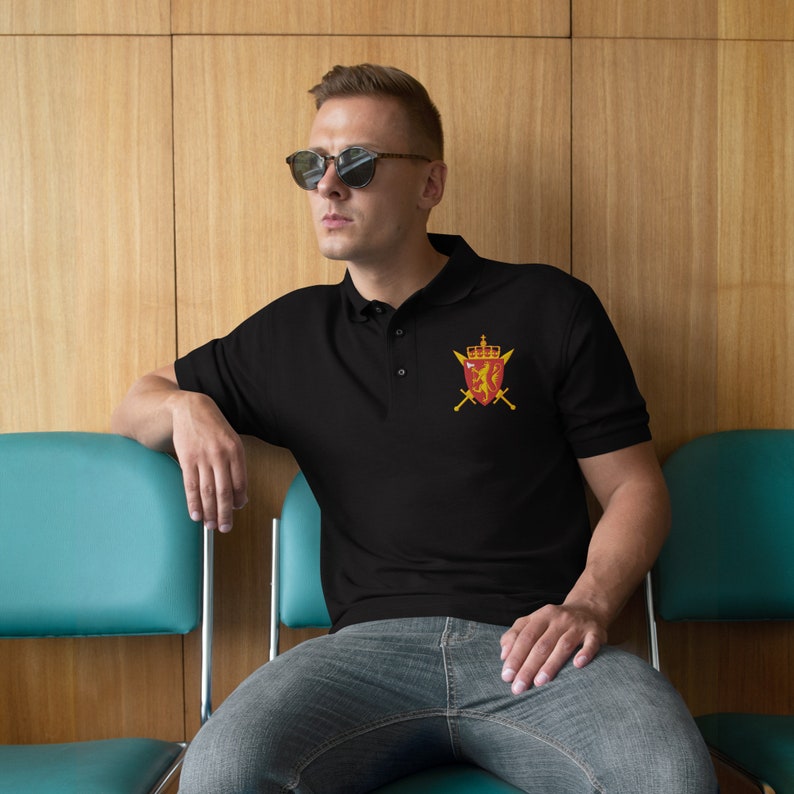 Norwegian Armed Forces Coat of Arms Embroidered Men's Premium Polo