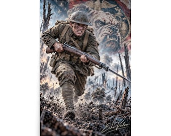 WWI Devil Dog Marine Wall Art | Belleau Wood Battle | United States Marine Corps History | Echo Valor Poster