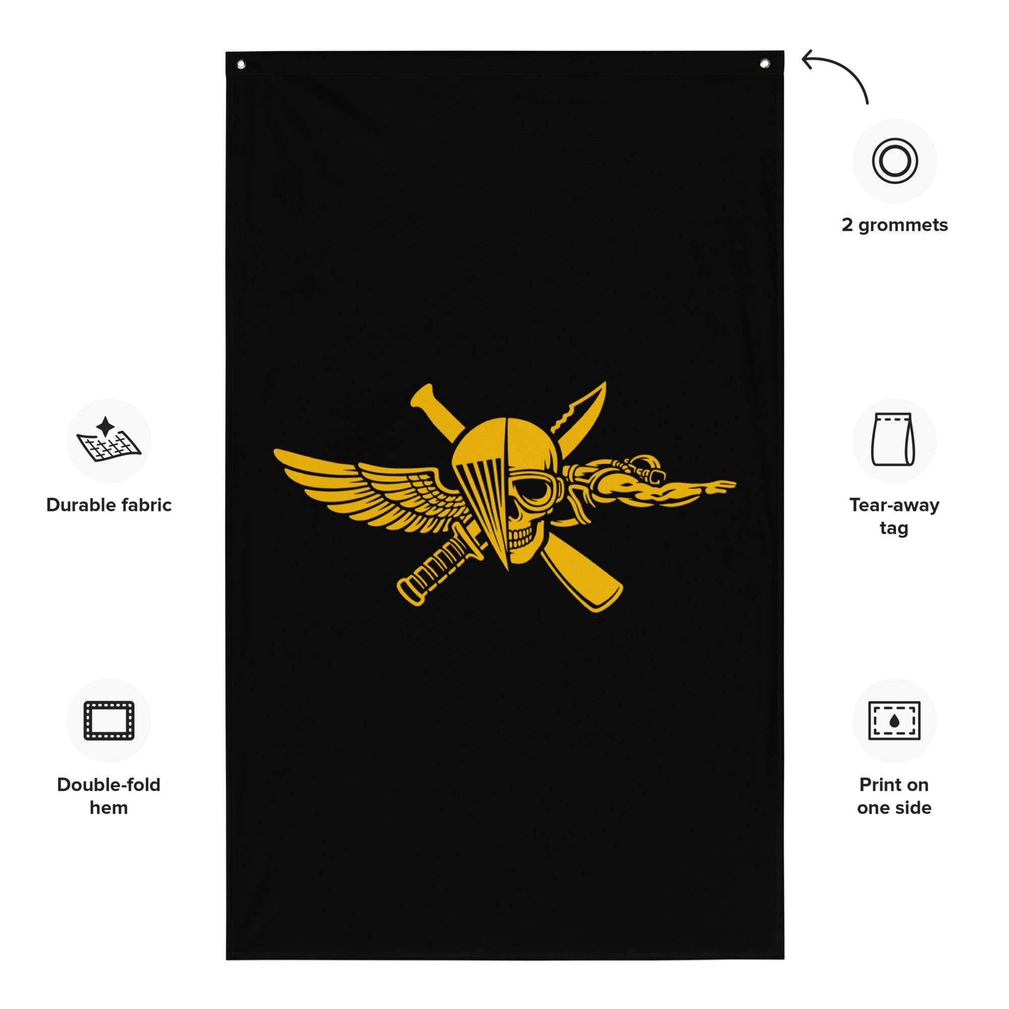 USMC Recon Jack Emblem – Marine Force Recon Skull Diver Airborne