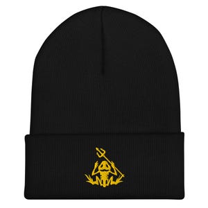 Emblema de Esqueleto de Homem-Sapo e Tridente | Guerreiro Anfíbio Sapo de Osso | Gorro Tático com Aba Dobrada Bordada com Crânio de Sapo