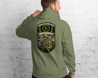 Bluza z kapturem unisex Green Badgers CIA Contractor Tactical Operator Tribute Emblem