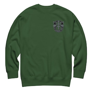 Bundeswehr Bundeswehr Wappen - De Oppresso Liber Green Beret Emblem Besticktes Unisex Premium Sweatshirt