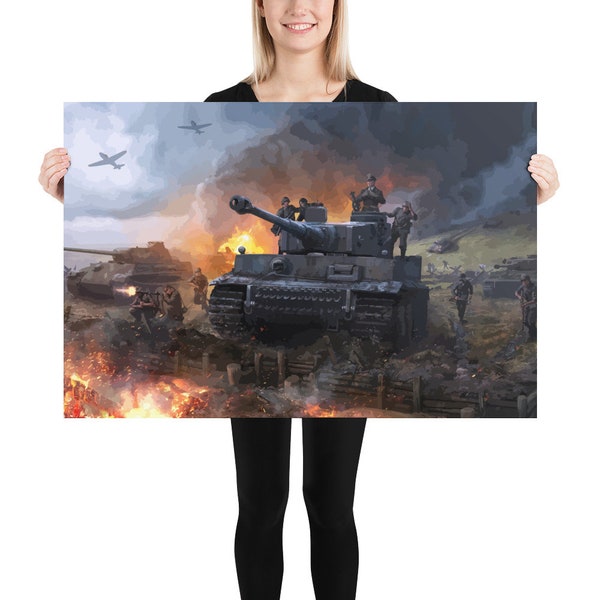 World War II Tiger Tank Battle Poster