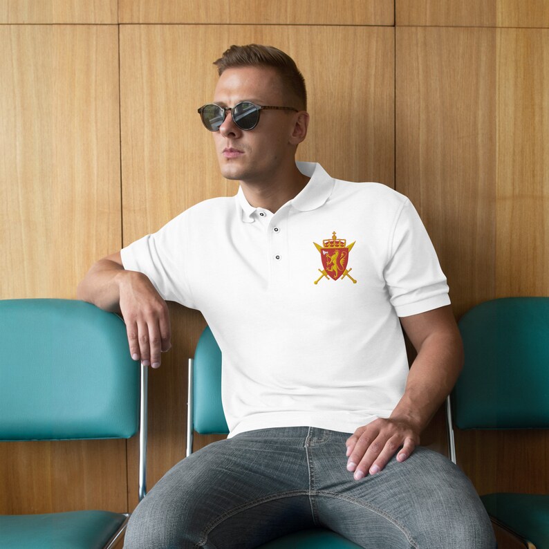 Norwegian Armed Forces Coat of Arms Embroidered Men's Premium Polo