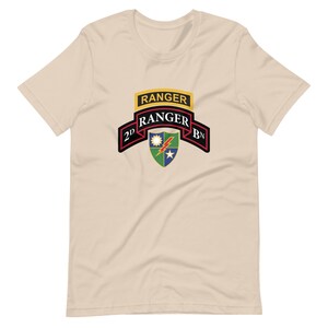 Army 2nd Ranger Battalion Scroll and Tab Unisex t-shirt