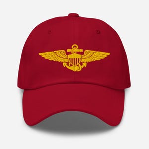 Alas de Aviador Naval – Insignia de Piloto de la Marina de los EE. UU. / Emblema de Vuelo Militar Bordado en Gorra de Papá