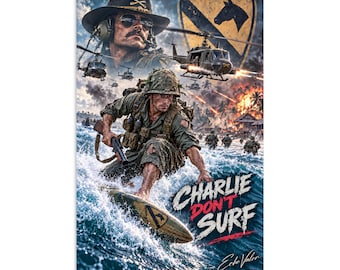 Charlie Don’t Surf Vietnam Wall Art | 1st Cavalry Helicopter Assault Poster | Echo Valor Poster