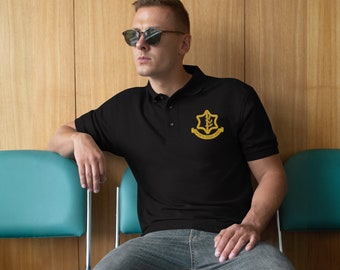 Israelische Verteidigungskräfte (IDF) besticktes Premium-Poloshirt für Männer