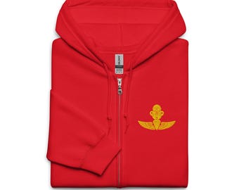 Marine Recon SCUBA Bubble and Jump Wings Emblem – Gold Military Parachutist Diver Insignia Embroidered Unisex heavy blend zip hoodie