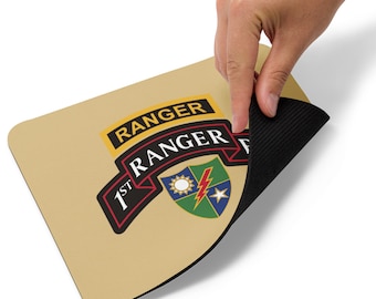 Army 1st Ranger Battalion Scroll and Tab Mouse pad