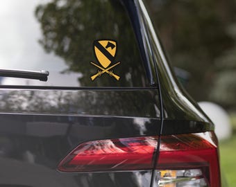 1st Cavalry Infantry Tribute Emblem | Crossed Flintlock Rifles & Horse Shield | Queen of Battle Military Design Bubble-free stickers